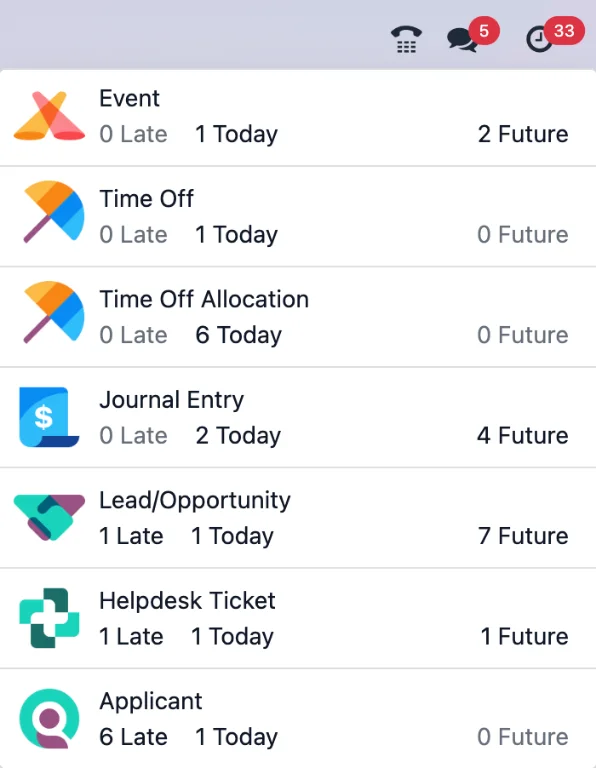 Odoo screenshot